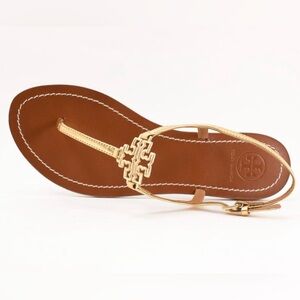 Tory Burch Melinda Flat Gold Thong Sandals ~ 7.5